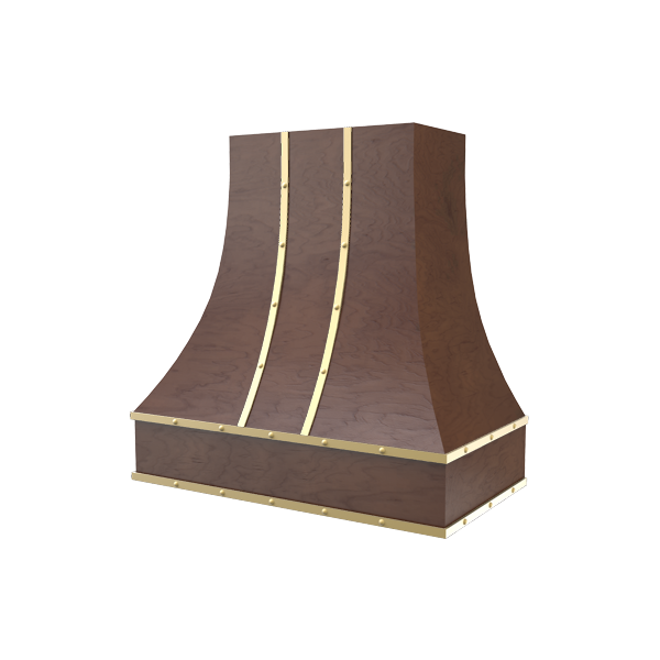 Curved With Brass Strapping & Buttons