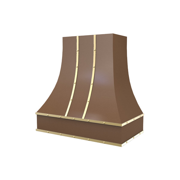 Curved With Brass Strapping & Buttons