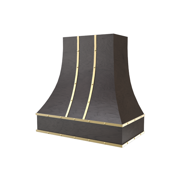 Curved With Brass Strapping & Buttons