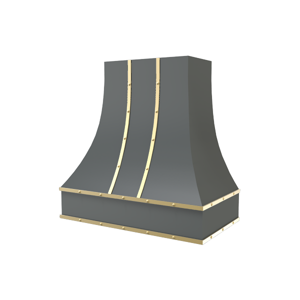 Curved With Brass Strapping & Buttons