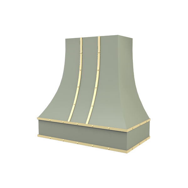 Curved With Brass Strapping & Buttons