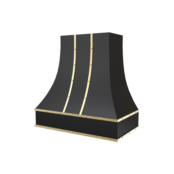 Curved With Brass Strapping & Buttons