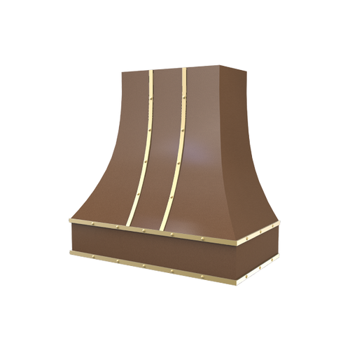 Curved With Brass Strapping & Buttons
