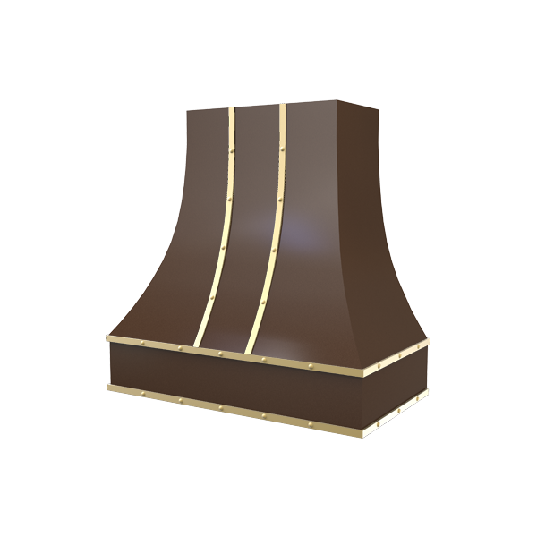 Curved With Brass Strapping & Buttons